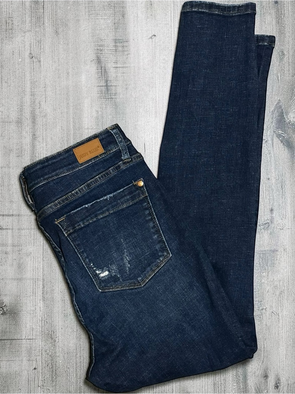 Judy Blue Manchester Cargo Skinny Jeans Size 11/30 Dark Wash Distressed